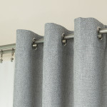 MOLLY zasłona na przelotkach z tkaniny strukturalnej jasny szary gładka 140x250 cm