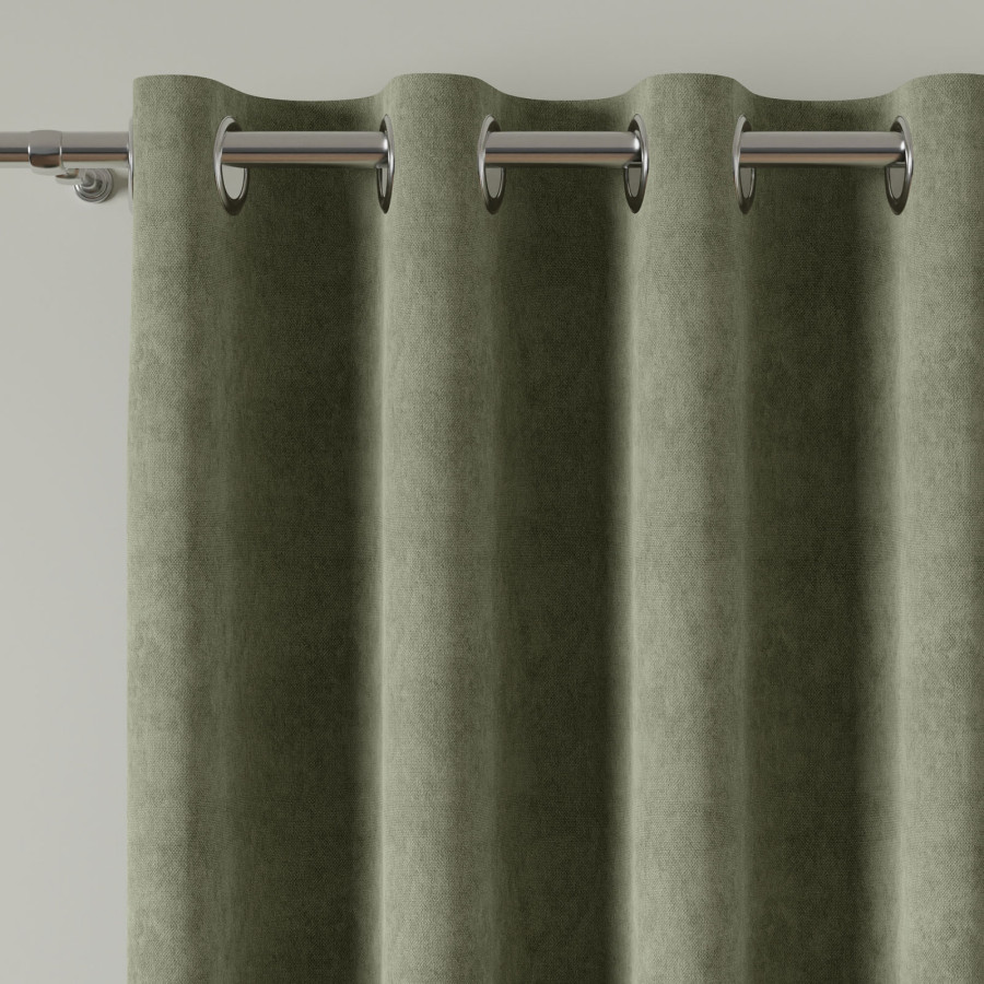 MILAS Zasłona gotowa na przelotkach, szerokość 140 x wysokość 260cm, kolor 016 szarozielony