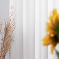 BASIC Zasłona gotowa na przelotkach (srebro chrom), szerokość 145 x wysokość 170cm, kolor 010 biały