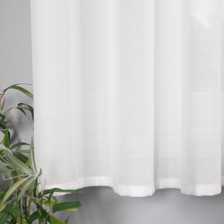 BASIC Zasłona gotowa na przelotkach (srebro chrom), szerokość 145 x wysokość 170cm, kolor 010 biały