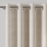 MILAS zasłona na przelotkach welurowa kremowa gładka 140x260 cm