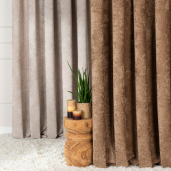 SOFT Zasłona gotowa na przelotkach, szerokość 140cm x wysokość 260cm, kolor 007 jasny brązowy