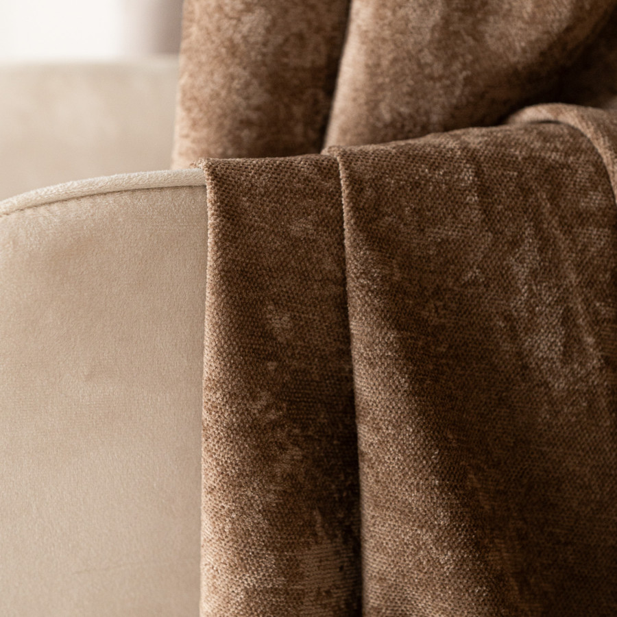 SOFT Zasłona gotowa na przelotkach, szerokość 140cm x wysokość 260cm, kolor 007 jasny brązowy