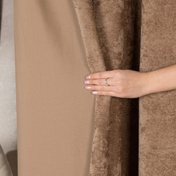 SOFT Zasłona gotowa na przelotkach, szerokość 140cm x wysokość 260cm, kolor 007 jasny brązowy