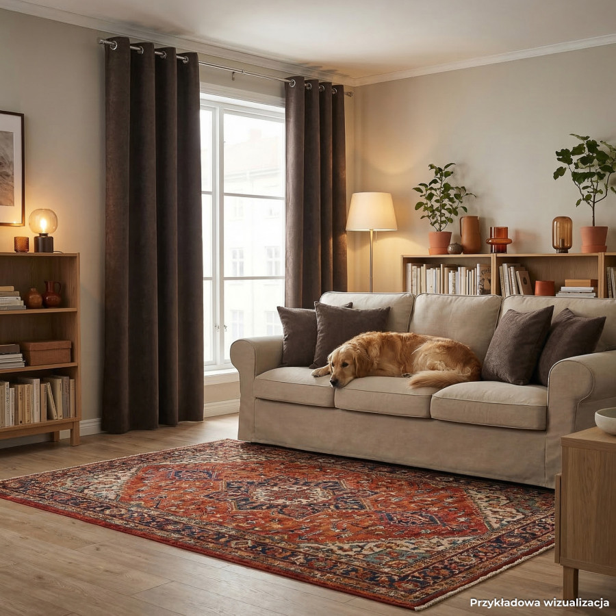 SOFT Zasłona gotowa na przelotkach, szerokość 140cm x wysokość 260cm, kolor 009 ciemny chłodny brązowy