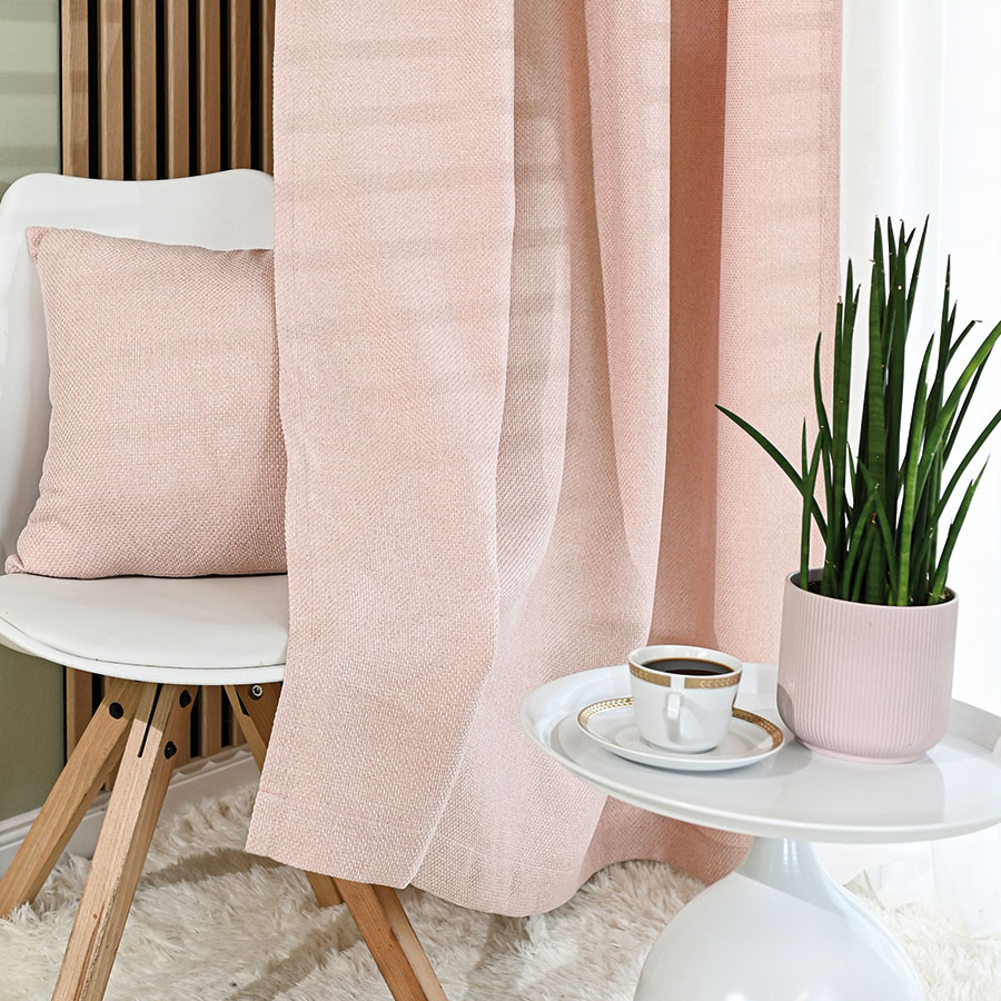 MOLLY Zasłona gotowa na przelotkach, szerokość 140cm x wysokość 250cm, kolor 004 pudrowy róż