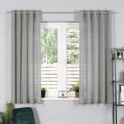 BASIC Zasłona gotowa na przelotkach, szerokość 145 x wysokość 170cm, kolor 002 szary