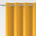 MILAS zasłona na przelotkach z tkaniny żółta gładka 140x260 cm