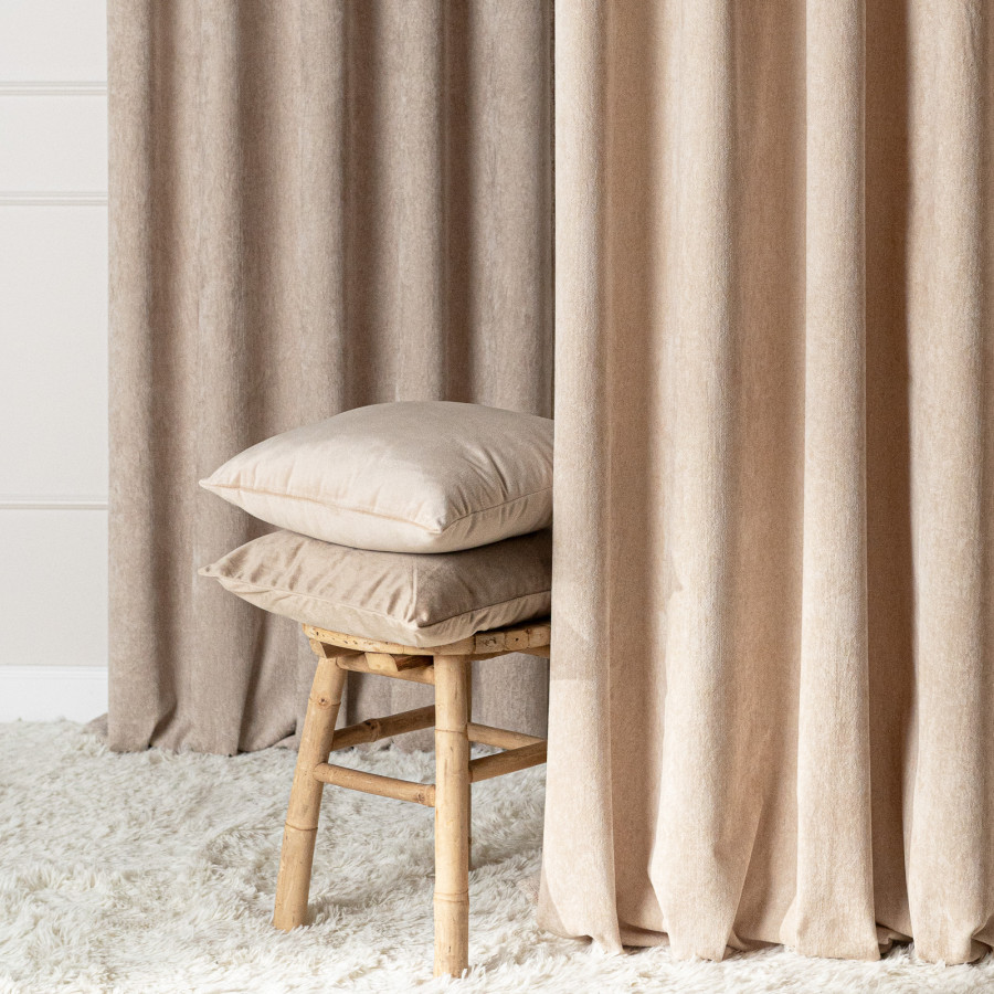 SOFT Zasłona gotowa na przelotkach, szerokość 140cm x wysokość 260cm, kolor 002 beżowy
