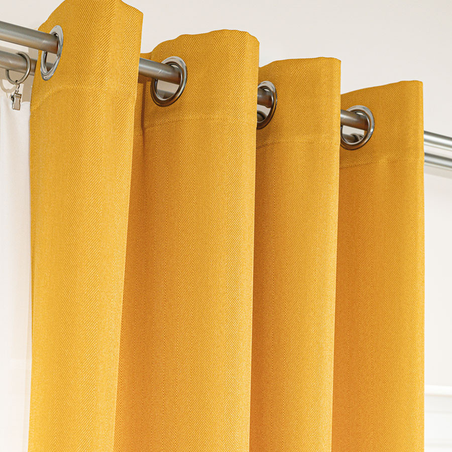 JODEŁKA Zasłona gotowa na przelotkach, szerokość 140cm x wysokość 250cm, kolor 019 musztardowy