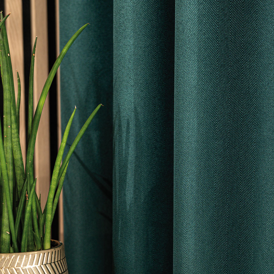 JODEŁKA Zasłona gotowa na przelotkach, szerokość 140cm x wysokość 250cm, kolor 012 butelkowa zieleń