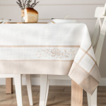 ASTRA obrus z haftem biały w ornamenty 140x180 cm