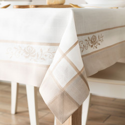 ASTRA Obrus z haftem, szerokość 140cm x wysokość 180cm, kolor 001 biały