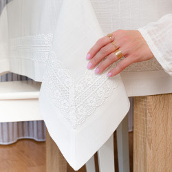SEVILLA Obrus z gipiurą, szerokość 140cm x wysokość 220cm, kolor 001 biały