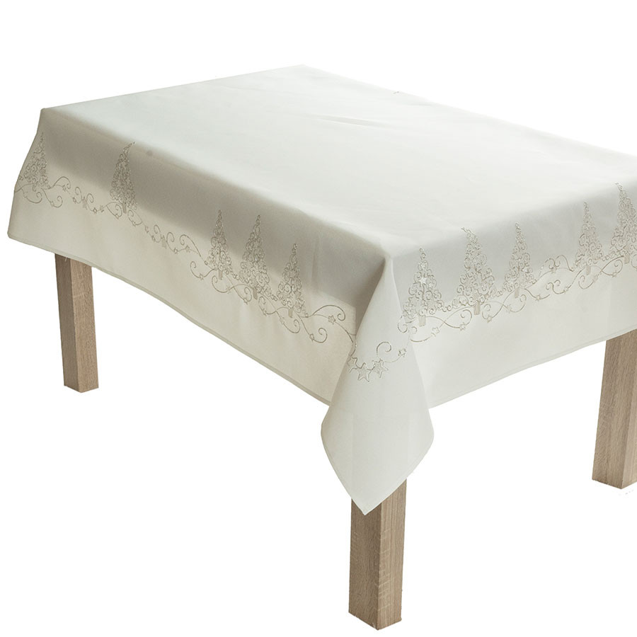 ŚWIĄTECZNY BLASK Obrus, szerokość 140cm x wysokość 260cm, kolor 001 biały