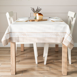ASTRA Obrus z haftem, szerokość 140cm x wysokość 220cm, kolor 001 biały 