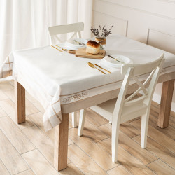 ASTRA Obrus z haftem, szerokość 140cm x wysokość 220cm, kolor 001 biały