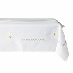 SUMMER Obrus z haftem, szerokość 120cm x wysokość 160cm, kolor 001 biały