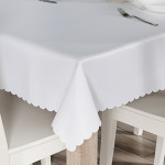 LARA obrus wodoodporny z tkaniny biały gładki 140x350 cm