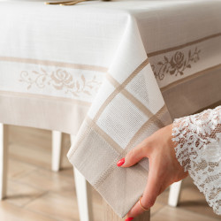 ASTRA Obrus z haftem, szerokość 120cm x wysokość 160cm, kolor 001 biały