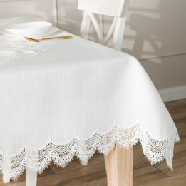SERENA Obrus z gipiurą, szerokość 140cm x wysokość 220cm, kolor 001 biały 