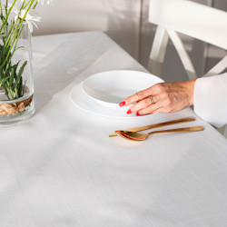 SELVIA Obrus z gipiurą, szerokość 140cm x wysokość 220cm, kolor 001 biały
