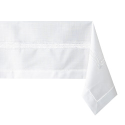SELVIA Obrus z gipiurą, szerokość 140cm x wysokość 220cm, kolor 001 biały