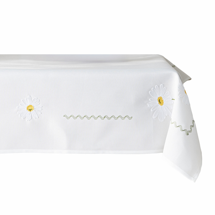 SUMMER Obrus z haftem, szerokość 140cm x wysokość 180cm, kolor 001 biały