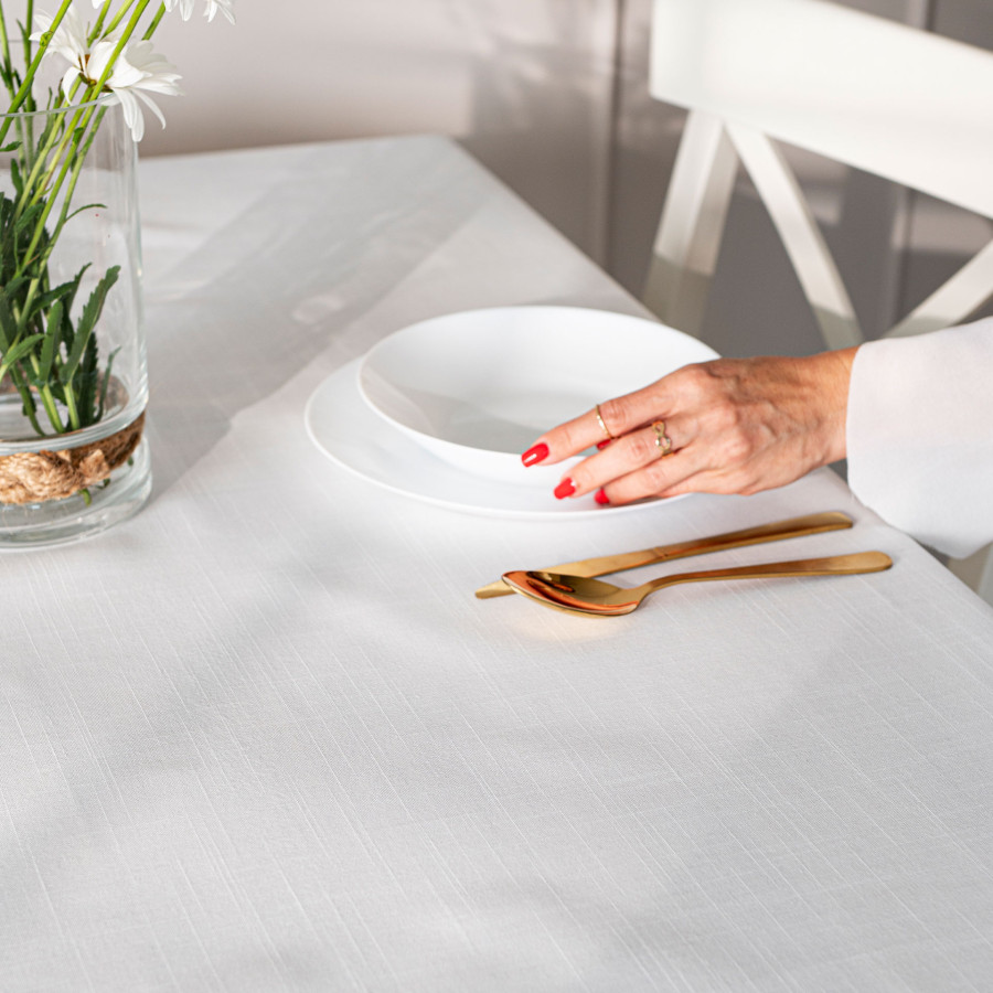 SELVIA Obrus z gipiurą, szerokość 140cm x wysokość 180cm, kolor 001 biały