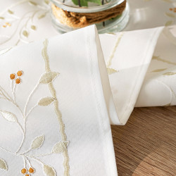 ZIELONA MELODIA Bieżnik z haftem, szerokość 50cm x wysokość 100cm, kolor 001 biały