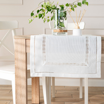 SELVIA Bieżnik z gipiurą, szerokość 50cm x wysokość 100cm, kolor 001 biały
