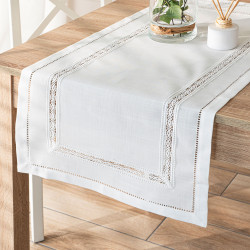 SELVIA Bieżnik z gipiurą, szerokość 50cm x wysokość 100cm, kolor 001 biały