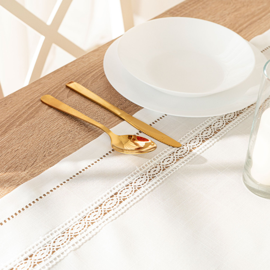 SELVIA Bieżnik z gipiurą, szerokość 50cm x wysokość 100cm, kolor 001 biały