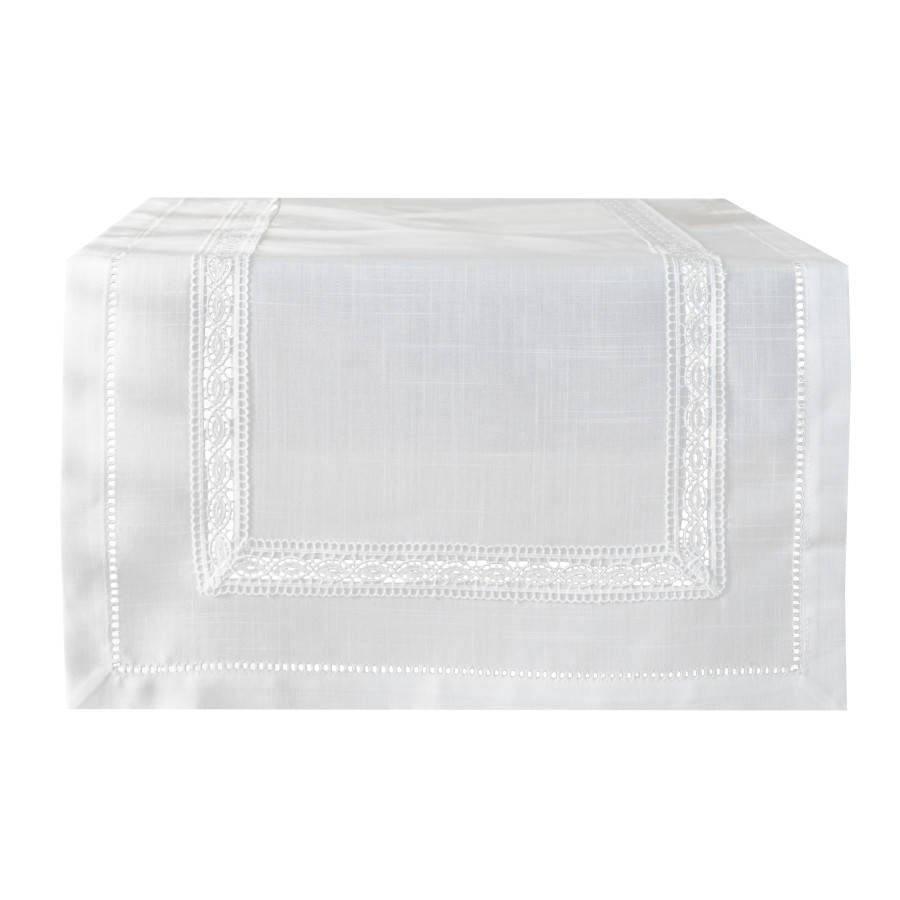 SELVIA Bieżnik z gipiurą, szerokość 50cm x wysokość 100cm, kolor 001 biały