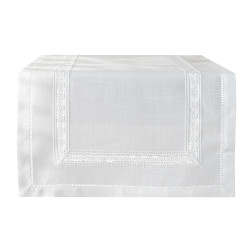 SELVIA Bieżnik z gipiurą, szerokość 50cm x wysokość 100cm, kolor 001 biały