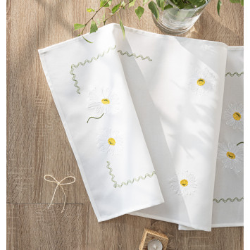 SUMMER Bieżnik z haftem, szerokość 38cm x wysokość 160cm, kolor 001 biały