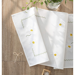 SUMMER Bieżnik z haftem, szerokość 38cm x wysokość 160cm, kolor 001 biały