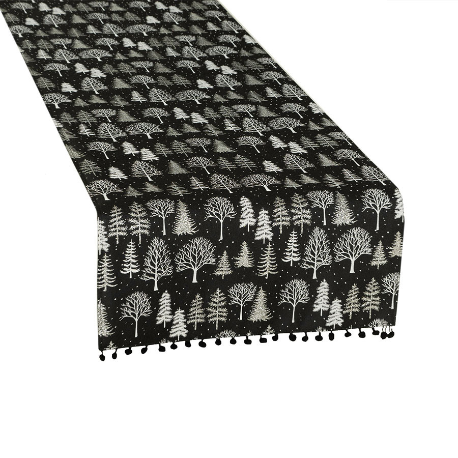 ZIMOWA MAGIA Bieżnik, szerokość 40cm x wysokość 140cm, kolor 010 czarny (do wyczerpania zapasu)