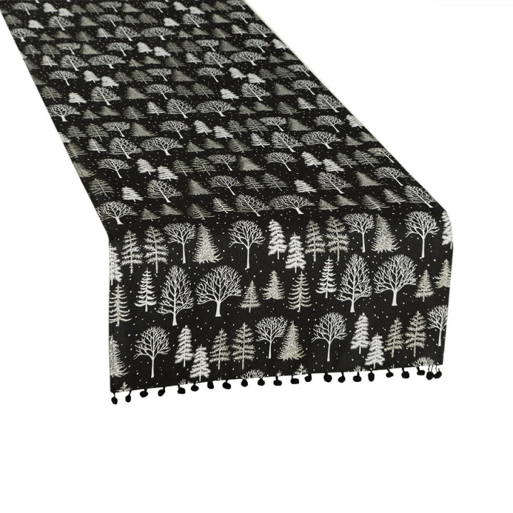 ZIMOWA MAGIA Bieżnik, szerokość 40cm x wysokość 140cm, kolor 010 czarny (do wyczerpania zapasu) 