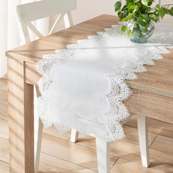 SERENA Bieżnik z gipiurą, szerokość 38cm x wysokość 140cm, kolor 001 biały 2