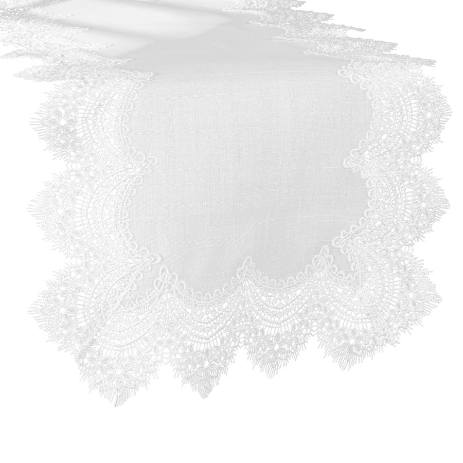SERENA Bieżnik z gipiurą, szerokość 38cm x wysokość 140cm, kolor 001 biały