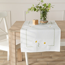 SUMMER Bieżnik z haftem, szerokość 50cm x wysokość 100cm, kolor 001 biały