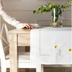 SUMMER Bieżnik z haftem, szerokość 50cm x wysokość 100cm, kolor 001 biały