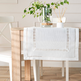 SELVIA Bieżnik z gipiurą, szerokość 38cm x wysokość 140cm, kolor 001 biały 