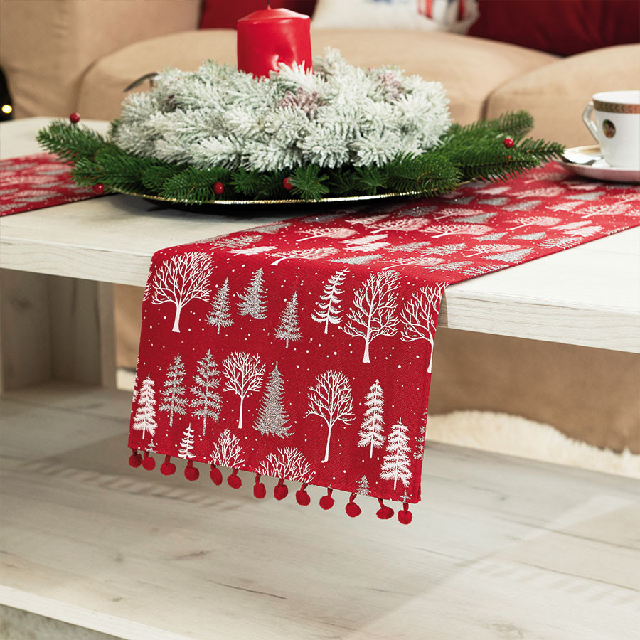 ZIMOWA MAGIA Bieżnik, szerokość 24cm x wysokość 90cm, kolor 003 czerwony (do wyczerpania zapasu)