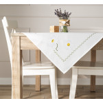 SUMMER serweta z haftem biała w kwiaty 85x85 cm