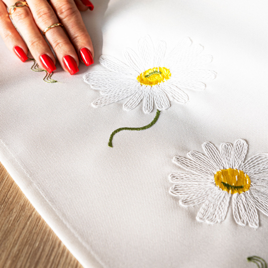 SUMMER Serweta z haftem, szerokość 85cm x wysokość 85cm, kolor 001 biały