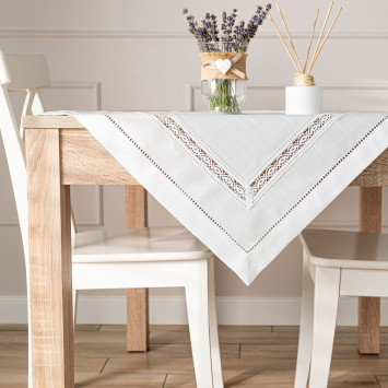 SELVIA Serweta z gipiurą, szerokość 85cm x wysokość 85cm, kolor 001 biały
