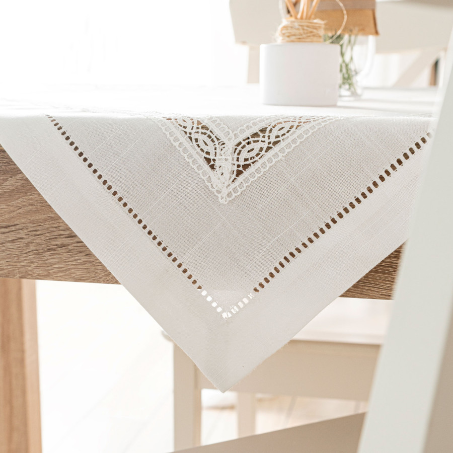 SELVIA Serweta z gipiurą, szerokość 85cm x wysokość 85cm, kolor 001 biały