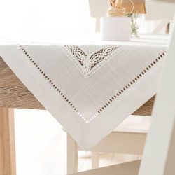 SELVIA Serweta z gipiurą, szerokość 85cm x wysokość 85cm, kolor 001 biały